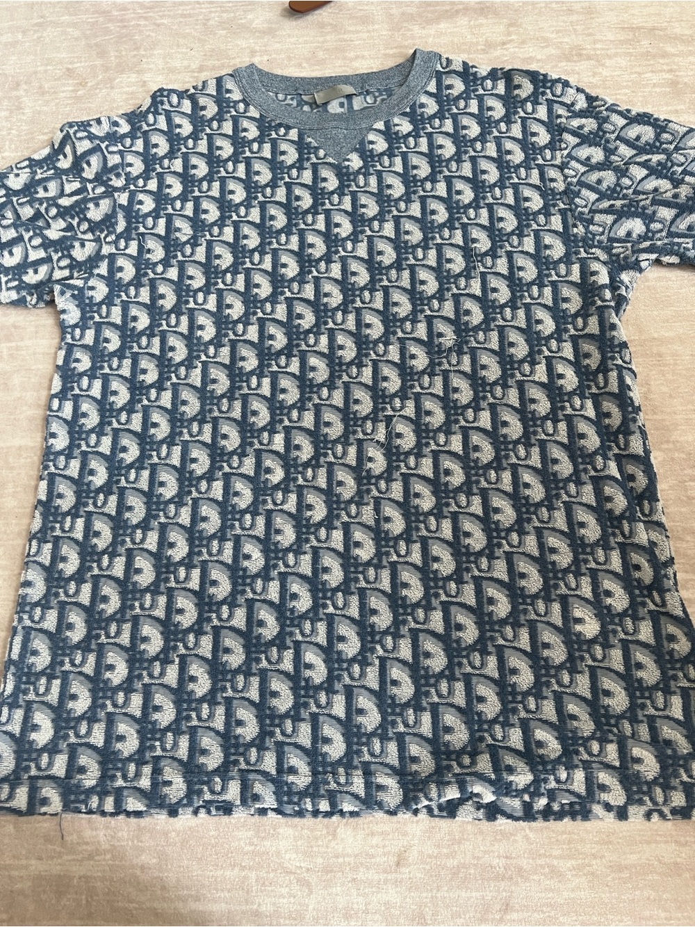 DIOR Oblique Print Terry Short Sleeve T-Shirt